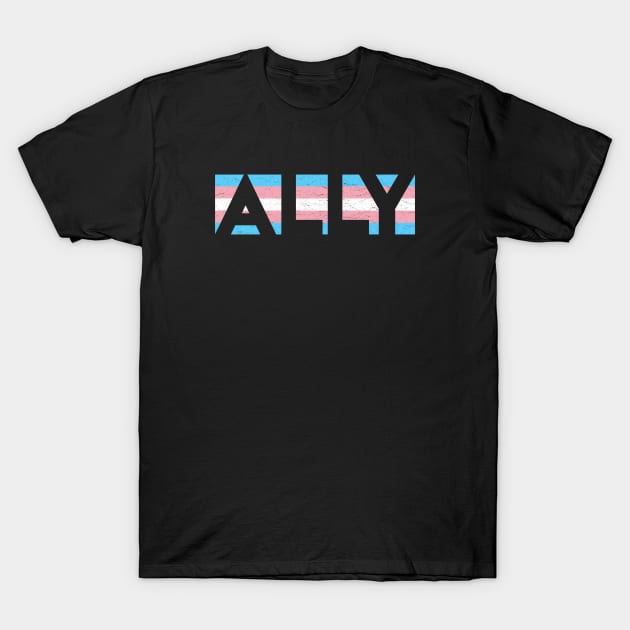 Transgender Pride Flag Ally T-Shirt by jpmariano